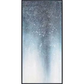 Large Original Hand Painted Abstract Textured Modern Blue Oil Painting On Canvas Wall Art For Living Room Home Decor No Frame
