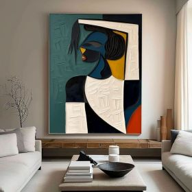 Large colorful 3D textured mural original hand-painted colorful abstract painting Picasso-style oil painting modern wall art decoration